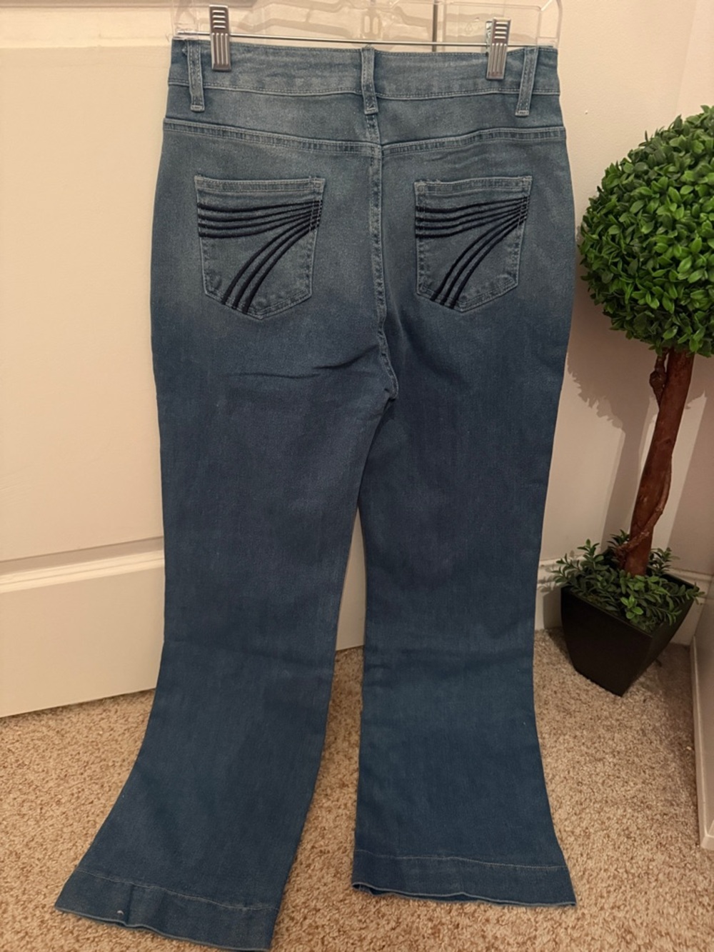Classic Blue embroidered Women's Flare Jeans